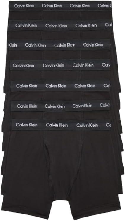 Calvin Klein Men's Cotton Stretch Megapack Boxer Briefs, Black (7 Pack), M