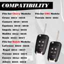MechanMagic Flip Key Fob Replacement Fits for Chevy Equinox Camaro 2010-2019 Cruze Malibu Impala Sonic GMC Terrain Buick Lacrosse Regal Verano Encore Keyless Entry Remote Control 2 Sets