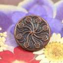 Bezelry 12 Pieces Flower Flourish Dark Copper Color Metal Shank Buttons. 20mm (3/4 inch) (Dark Copper)