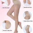 fukuske() Fukuske Manzoku Sheer Pantyhose for Women  Run-Resistant, Soft & Comfortable, Non-Control Top (Medium-Large, 1 Pair / Nude Beige)