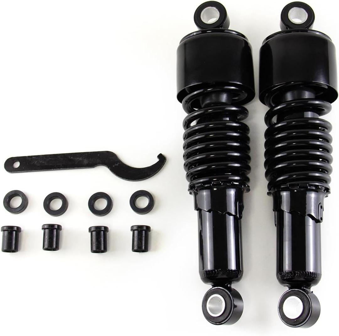 10.5" Rear Shocks Lowering Kit Preload Adjustable Compatible with Harley Touring Electra Tour Road Street Glide Road King FLT FLHT FLHR FLTR FLHX 1980-2024 Black