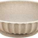Large Decorative Bowl - Fruit Bowl for Kitchen Counter - Modern Decorative Bowl for Home Decor,Key Bowl for Entryway Table - Artificial Stone Beige