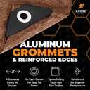 Multipurpose Protective Cover Brown Poly Tarp 8' x 15' - Durable, Water Resistant, Weather Resistant - 5 Mil Thick Polyethylene - by Xpose Safety