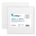 Stretched White Square Canvas – 36" x 36" - 100% Cotton, Primed (2 Pack)