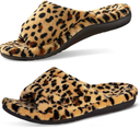GRITHEIM Women's Orthotic Arch Support Slippers Fuzzy Adjustable Orthopedic Slippers for Plantar Fasciitis Furry Slide for Ladies 9