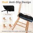 MAGIC ELEPHANT Chair Cushions for Dining Chair, Shredded Memory Foam Kitchen Chair Cushions Set of 4, Non-Slip Thick Dinning Room Chair Pads Seat Cushions, 15.5" x 15.5" x 4" (Black)