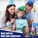 Protective Trading Card Sleeves for 3 Ring Binder - 4 Pocket Double Sided Collection Binder Album for 400 Cards, Durable Scratch-Resistant PU Cover, Portable Organizer for MTG & Game Cards (Green Elf)