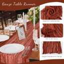 12 Pack 10ft Terracotta Cheesecloth Table Runner 35x120 Inch Boho Gauze Table Runner for Birthday Party Wedding Decoration Baby Shower Christmas Decor Special Events