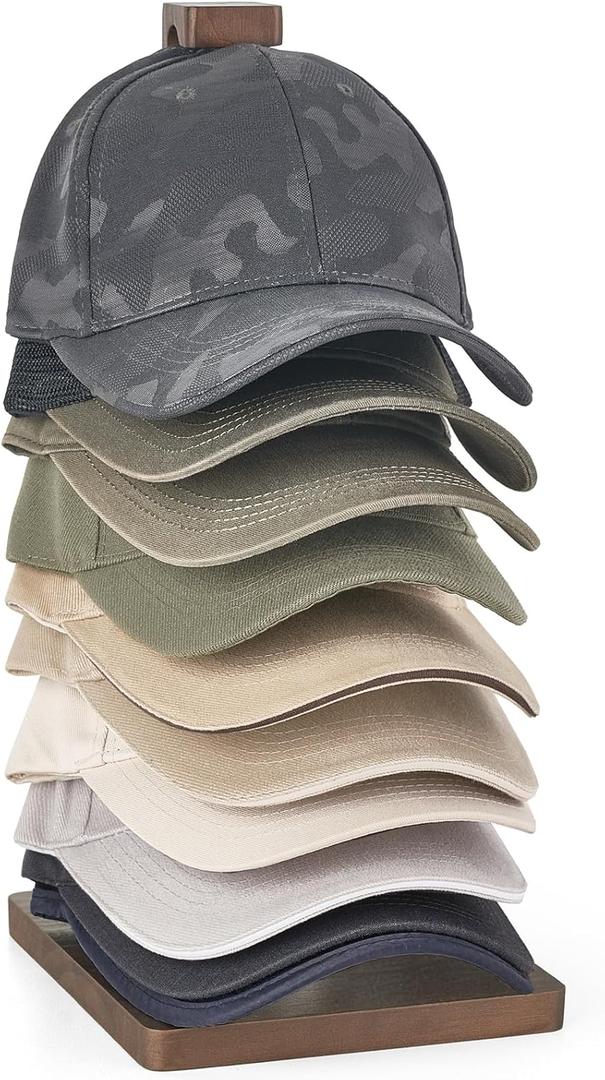 Mkono Hat Organizer for Baseball Caps, Hat Rack Hold Up to 10 Hats Baseball Caps Tabletop Hat Holder Storage Display for Closet, Dresser, Entrance, Shelf