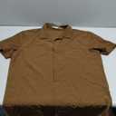 Men's Short Sleeve Button Down Shirt Cuban Collar Anti-Wrinkle Shirt Casual Summer Beach Shirt (Medium, Brown)