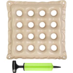 Inflatable Seat Cushions for Pressure Relief, Wheelchair Air Cushion for Bed Sore, Comfortable Waffle PadsCream 17x17inch