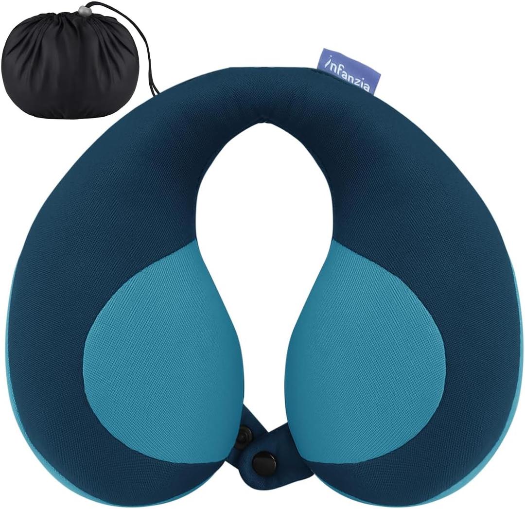 INFANZIA Chin Supporting Travel Neck Pillow, Comfortably Supports and Helps Support Head and Neck - Gifts for Toddler/Child/Kids, Blue