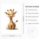 Wodkwq Nursery Wall Art Safari Animal Canvas Prints Baby Girl Boy Room Decor Poster Pictures Cute Jungle Theme Toddler Room Decoration Painting Set of 6 for Kids Bedroom Bathroom 12x16in Unframed