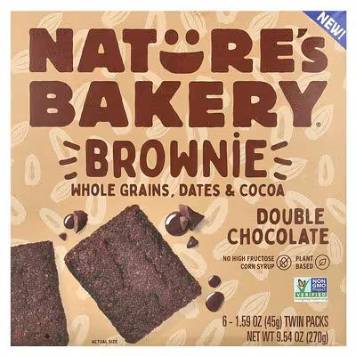 Nature's Bakery, Brownie, Double Chocolate, 6 Twin Packs, 1.59 oz (45 g) 
 Each
 