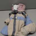 Dog Snowsuit with Built-in Harness, 4-Leg Full Body Winter Coat, Fleece Lined Puffer Jumpsuit with Back Zipper & Reflective Trim for Small Medium Large Dogs (Pink, Small)