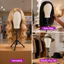 Wig Stand - Wig Stand with Head Canvas Wig Head Mannequin Head for Heavy Wigs, Wig Head Stand Manikin Head Wig Head for Wigs Making Display Styling(Wig not included), Wig Stand Tripod Height Adjustable