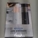 Electric Salt and Pepper Grinder Set, Rechargeable Automatic Pepper Mill Grinder with LED Light, House Warming Gifts New Home, One-Hand Operation for Kitchen Appliances(2 Pack Upgrade White)