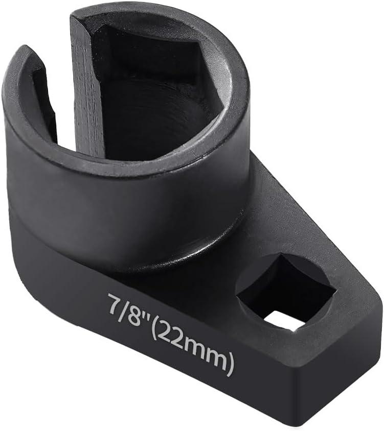 Offset O2 Sensor Socket, 7/8-Inch (22mm) with 3/8-Inch Drive, Universal Fit for Vehicle Oxygen Sensor Removal (1pcs)