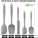 HOTEC BPA-Free Silicone Rubber Spatula Set, Grey, Set of 5