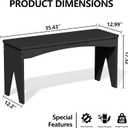 APRTAT Bamboo 35.4" Dining Room Bench, Modern Farmhouse Kitchen Table Bench, Long Indoor Bench Seat for Entryway, Living Room, Bedroom, Hallway - Black, 13"D x 35.43"W x 17.32"H
