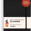 Anecdote Daily Planner w/ 2026-2027 Calendar | Start Anytime 26 Weeks Undated | 1 Page per Day | 8.5" x 5.2" | Hardcover To-Do List Organizer, Plan Your Success, Achieve Productivity Goals (Black)