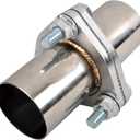 Exhaust Flange Bolts Quick Fix Repair Pipe Kit w/Gasket & Hardware, 2.25'' Inch ID 3 Bolts T304 Stainless Steel Universal Flange Replacement Kit