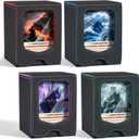 4 Pack Deck Box Compatible with MTG Commander, (patent Pending) Magnetic Trading Card Storage Box with Commander, Fits 100 Double-Sleeved Cards, Card Box Compatible with Magic the Gathering (Multicolor)