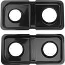 WB34K10009 WB34K10010 Drip Pans Replacement for GE Gas Stove Range Parts, Black Stainless Steel Double Burner Drip Pan GE Hotpoint Catch Pan Drip Bowls GE Spectra XL44 Oven Parts 2 Pcs