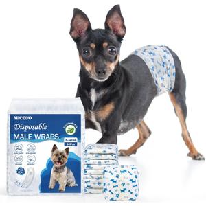 MICOOYO Dog Diapers Male Disposable Super Absorbent Male Dog Wraps Lighter Dogs Diaper Leakproof Puppy Diaper Doggie Diapers with Wetness Indicator (XS, 20Counts) (Extra Small)