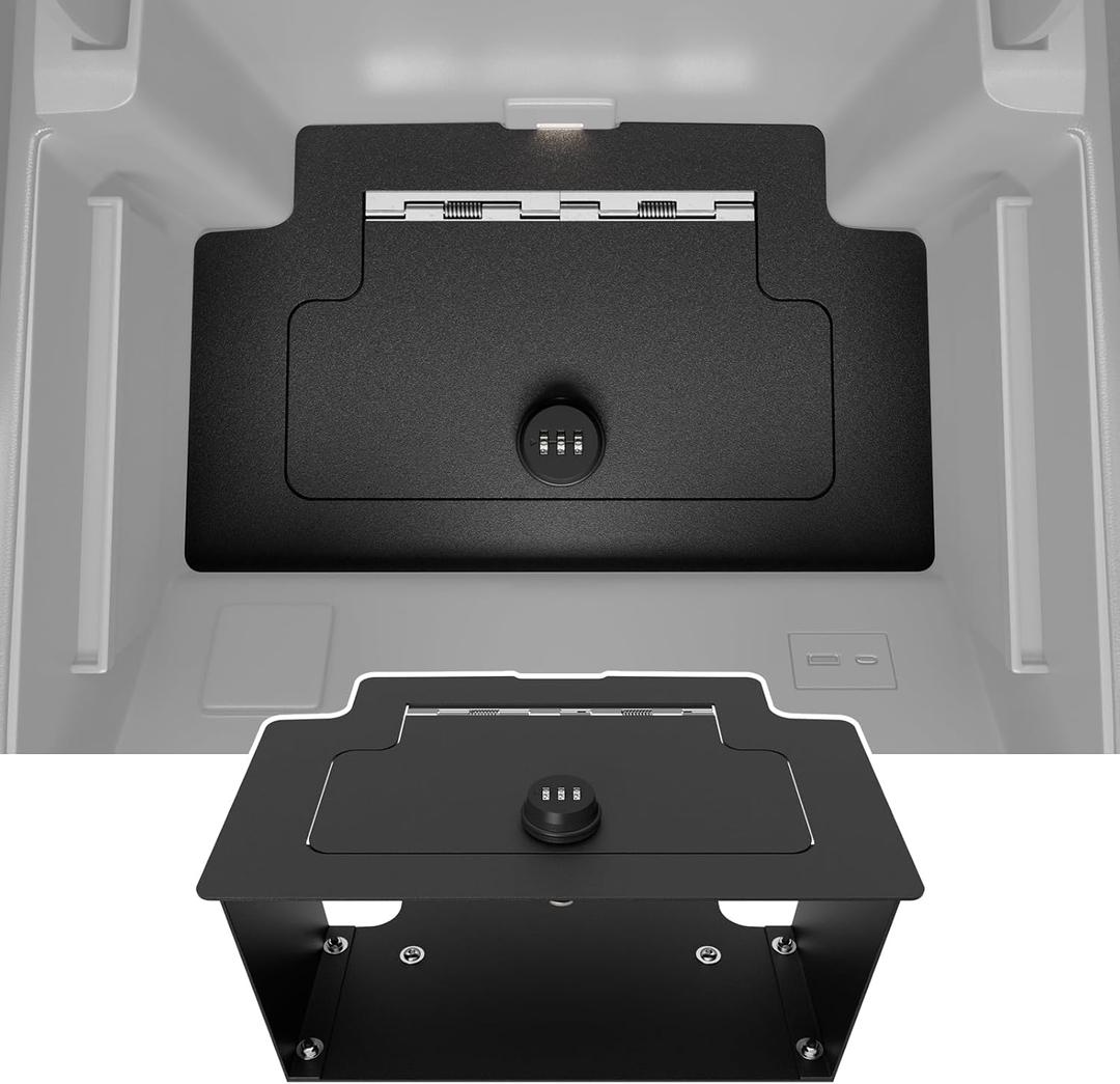 Center Console Safe Organizer Compatible with 2023-2026 Chevy Silverado GMC Sierra 1500 Redesigned 2022 Model Lock Box Console Safe Vault Replacement for 2022-2026 Chevy Silverado Accessories