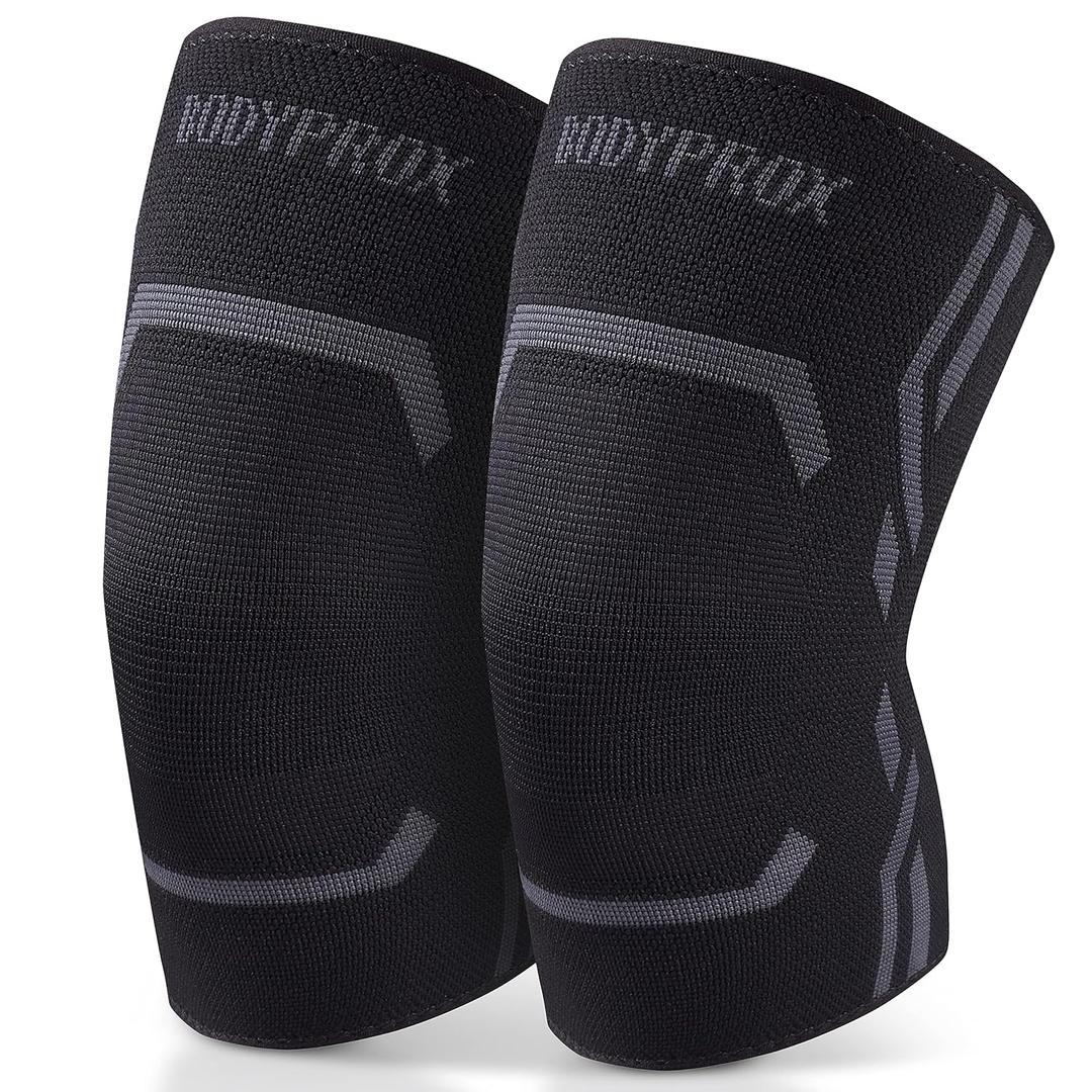 Bodyprox Knee Compression Sleeve for Men and Women (2 Pack), Knee Support Brace for Running and Work out, M