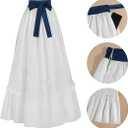 LTAKK Victorian Dress for Women Edwardian Renaissance Costume Medieval Vintage 1800s (Large, White)