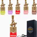 Car Air Freshener, Square Hanging Car Scent with Vent Clip Bottle, Long Lasting Fragrance, Essential Oil Diffuser, Odor Eliminator Deodorizer (Square-Bloom Life)