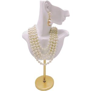 Jewelry Display Stand Jewelry Mannequin Bust Necklace Earring Display Holder Stand, Necklace Bust Jewelry Bust Stand Easel Rack for Selling Show Home Gift (White)