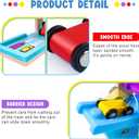Montessori Toys for Toddlers, Children Race Track Toy with 4 Cars and 1 Wooden Parking Lot, Stable Base, Car Ramp Toy for 1 2 3 Year Old Boy Girl Gifts