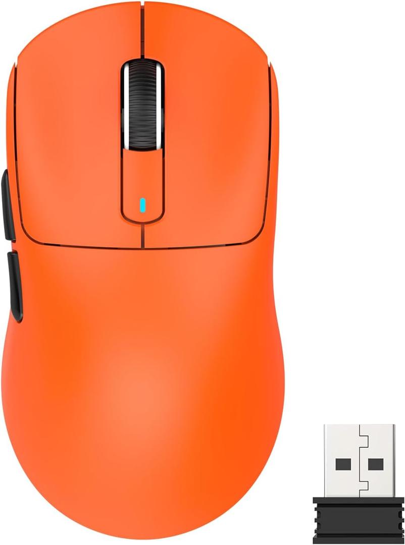 ATTACK SHARK X3 Lightweight Wireless Gaming Mouse with Tri-Mode 2.4G/USB-C Wired/Bluetooth,Up to 26K DPI, PAW3395 Optical Sensor,Kailh GM8.0 Switch,5 programmable Buttons for PC/Win/Mac(Orange)