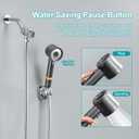 Shower Head with Handheld, High Pressure Shower HeadS with Pause Switch 4 Spray Modes Filter Showerhead with 79 in Hose, Adhesive Wall Mount，Bracket and Replace Filter (Grey)