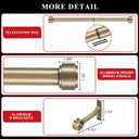 Antique Bronze Curtain Rods, 48-86" Adjustable, 1-Inch, Aluminum, Ceiling/Wall Mounted