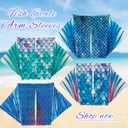 color cosplayer Mermaid Gloves Fish Scale Arm Sleeves Print Fin Halloween Costume Accessories for Women and Girls