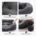 INVENHO Dog Bed Medium Size, Orthopedic Warming Soft Calming Sleeping Puppy Bed Durable Pet Bed with Anti-Slip Bottom, Dark Grey M(30"x24"x9")