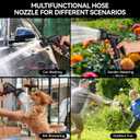 Garden Water Hose Nozzle ABS Water Spray Nozzle with 10 Spray Modes Suitable for Watering Plants, Iawns and Gardens, Car Washing, Cleaning, Showering Pets and Outdoor Fun, Black