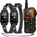 AI Dog Shock Collar 2 Dogs (10-120Lbs) - 3300FT Dog Training Collar with Remote, IPX7 Waterproof Collar with Beep, Vibration, Safe Shock for Large Medium Small Dogs, Keypad Lock and Flashing Light (Black)
