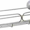 Zenna Home Power Grip Pro Multi-Surface Shower Caddy, Rustproof, Double Mounted, Long Shower Basket, Stainless Steel