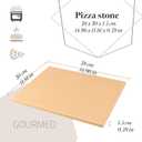 Pizza Stone Pan and Wooden Pizza Paddle - 15x11.8x0.6 inch - Cordiete Bread Beaking Stone w/Pizza Peel - Suitable for Oven & Grill