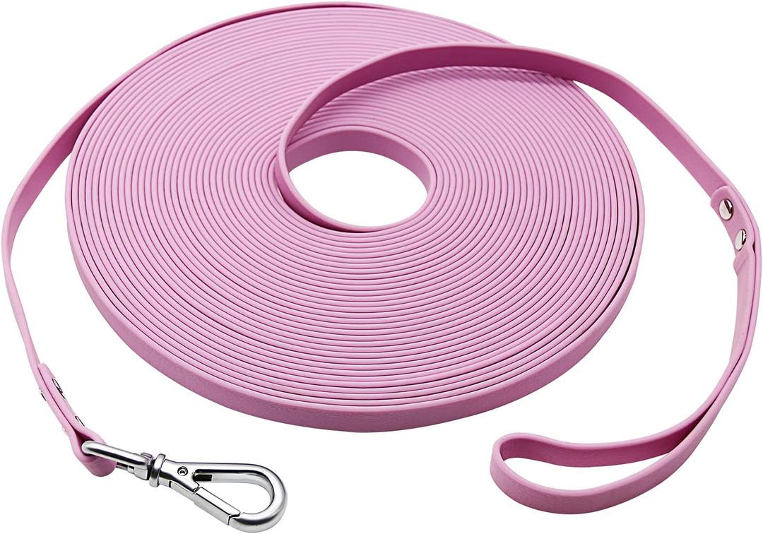 Long Dog Leash Waterproof Recall Training Lead Outdoor Long Line Great for Training, Beach, Play, Camping, or Backyard (10ft, lavender)