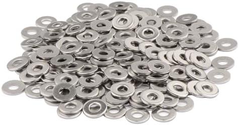 LordHardware 6# Flat Washers OD 3/8'' 304 Stainless Steel Washers SAE Metal Washers,Pack of 200