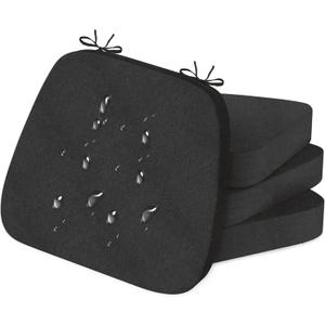 17'' x 16'' x 2.5"Thick Chair Cushions for Dining Chairs, 4 Pack WaterProof Easy Clean Kitchen Chair Pads with Ties and Non-Slip Backing - 30D High Elastic Foam Soft Kitchen Chair Cushions
