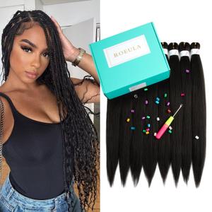Roeula 2# Darkest Brown Pre Stretched Braiding Hair 20 Inch 8 Packs Darkest Brown Braiding Hair Pre Stretched Synthetic Braids (2# Darkest Brown, 20 Inch (pack of 8))