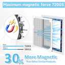 Magnetic Window Screen, Adjustable DIY 39x39in Window Screen Replacement, White Frame Gray Fiberglass Mesh, No Drilling Easy Cut-to-Fit for Sliding/Swing/Top-Hung, Fits Wood/Iron/PVC Frames