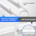 (6 Pack) 4FT T5 LED Integrated Fixture,6500K,20W,2800LM(Super Bright White) Linkable LED Shop Light,Garage Ceiling and Cabinet Light,Strip Light,Corded Electric with ON/Off Switch